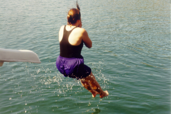 2000.24.15: Kate going off the water slide